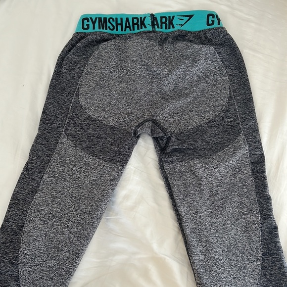 Gymshark Flex Leggings - Charcoal Marl/Turquoise Teal (XS) - Picture 5 of 10